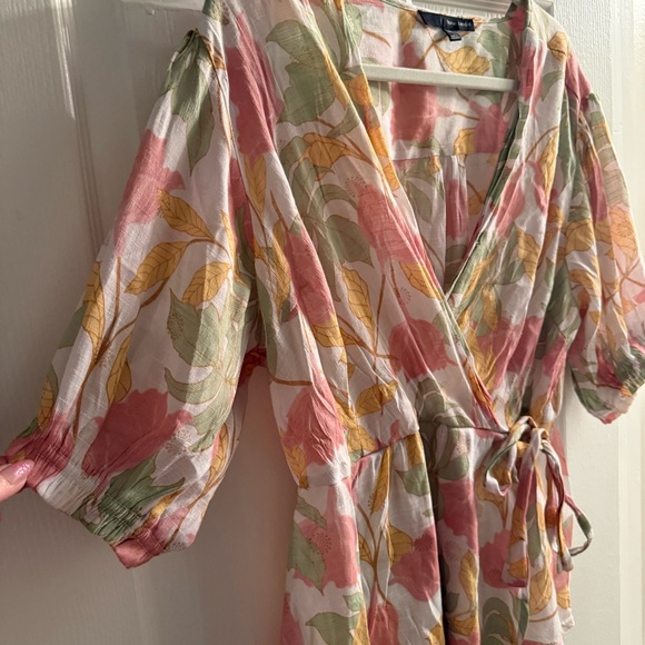 Harve Benard Pink and Green Summer Floral‎ Blouse Plus Size 1X - Picture 6 of 8
